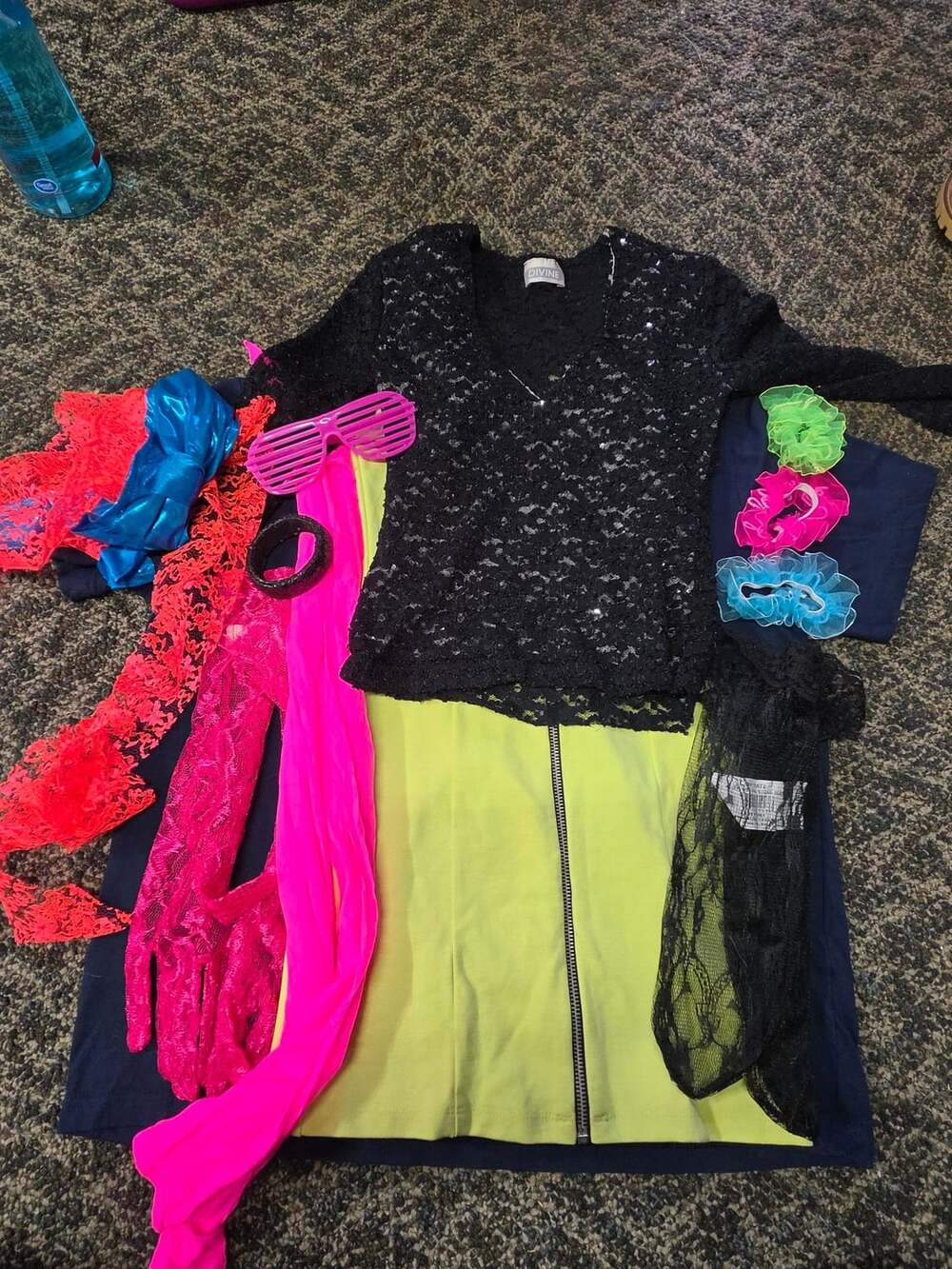 80s Costume Outfit Neon Accessories Set